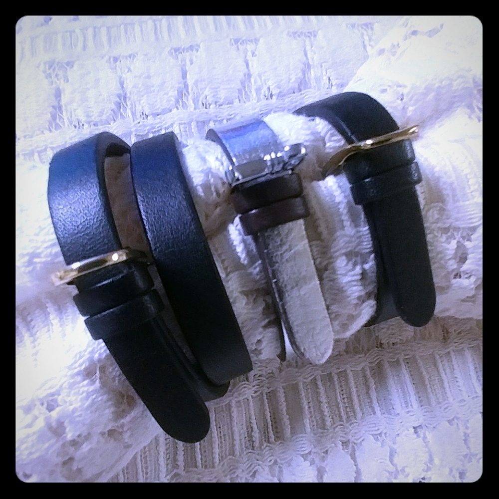 3 Black Saddle Silver Metallic Keep Collective Keepers Bands